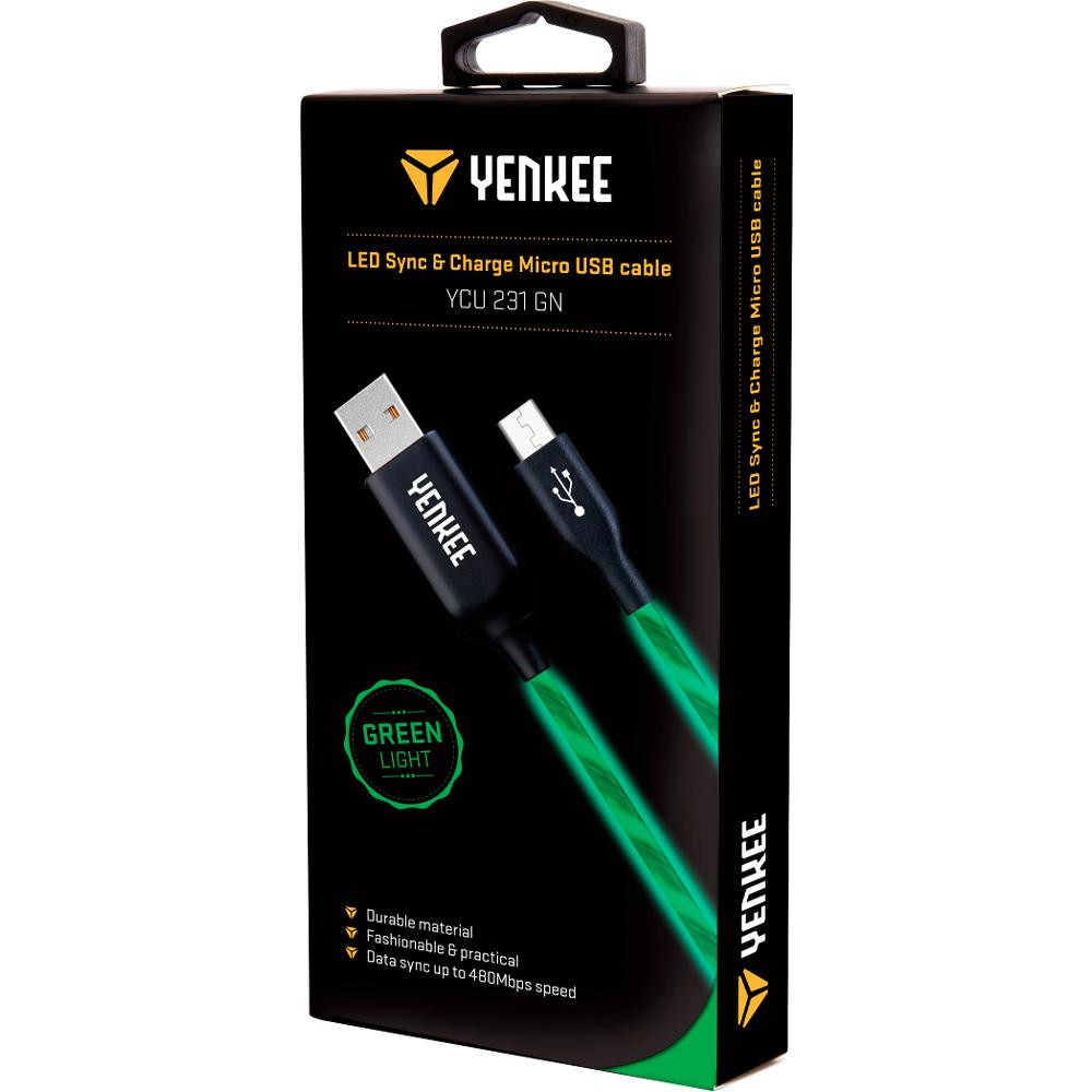 Levně YCU 231 GN LED Micro USB kabel YENKEE