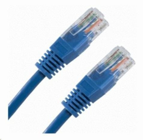 Levně Patch kabel Cat5E, UTP - 0, 5m, modrý