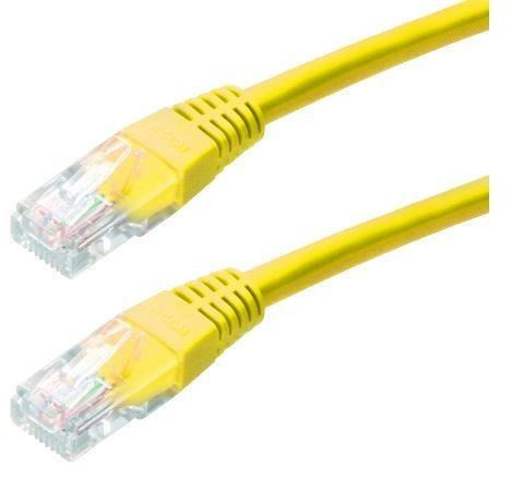 Patch kabel Cat5E, UTP - 0, 5m, žlutý