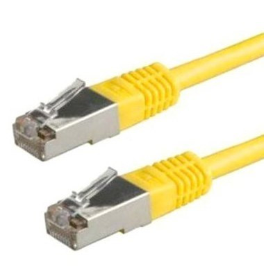 Levně Patch kabel Cat5E, FTP - 0, 5m, žlutý