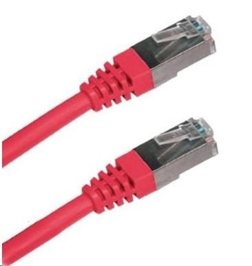 Patch kabel Cat5E, FTP - 1m, červený