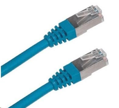 Levně Patch kabel Cat5E, FTP - 1m, modrý