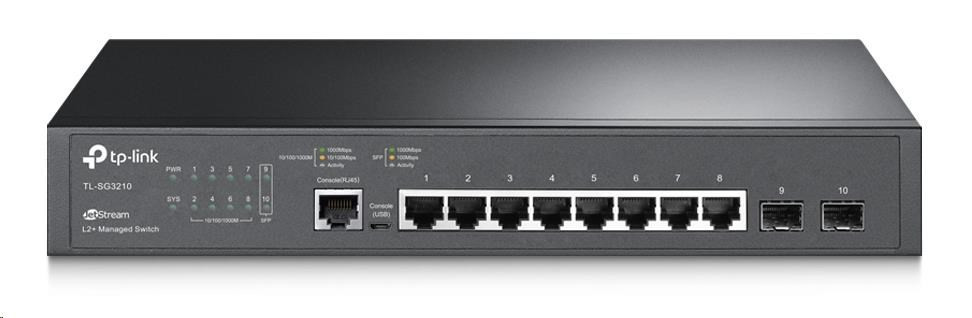 TP-Link OMADA JetStream switch SG3210 (8xGbE, 2xSFP, 2xConsole, fanless)