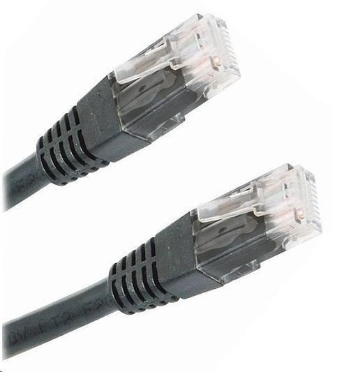 Patch kabel Cat5E, UTP - 0, 25m, černý