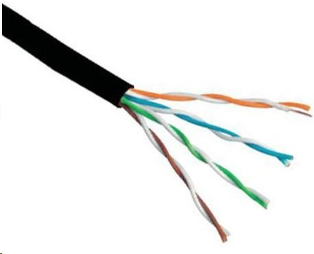 Levně UTP kabel PlanetElite, Cat6, drát, venkovní PE, černý, 305m