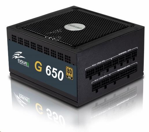 Levně EVOLVEO G650 zdroj 650W, eff 90%, 80+ GOLD, aPFC, modulární, retail