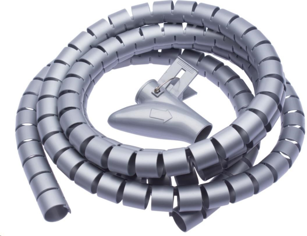 CONNECT IT trubice pro vedení kabelů WINDER, 2, 5m x 20mm šedá (organizér kabelů)