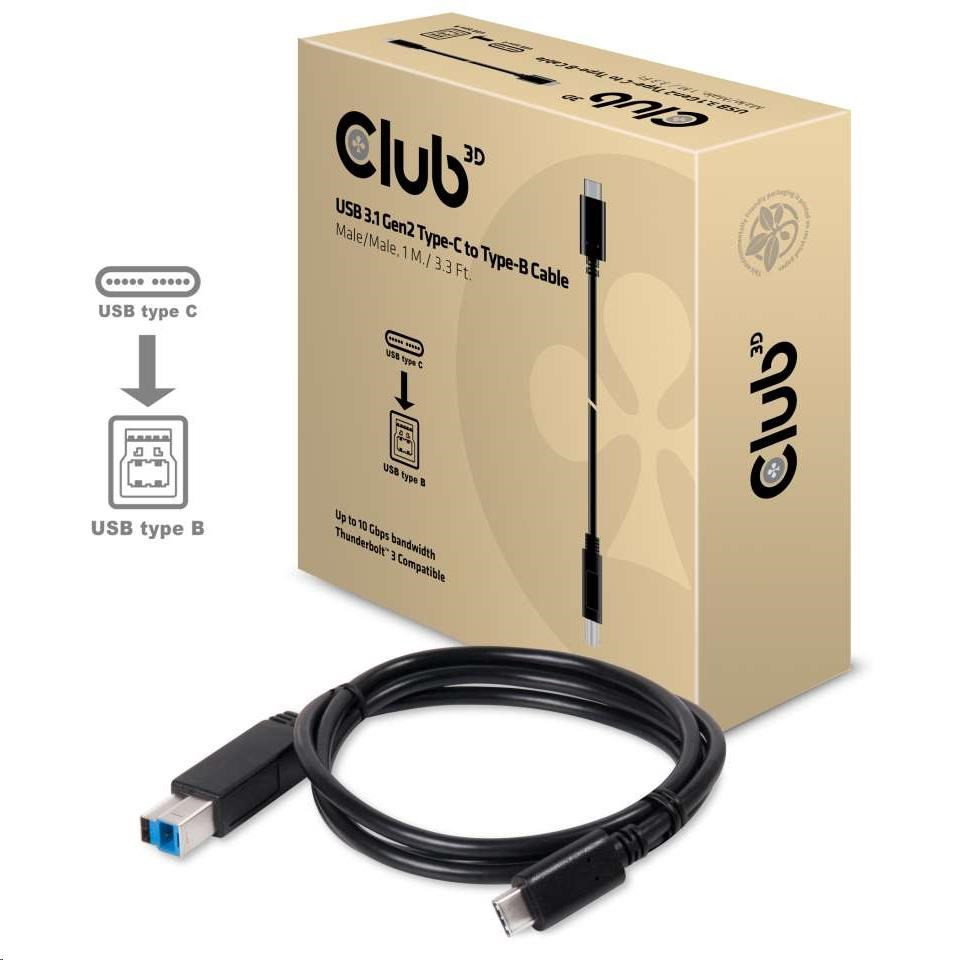 Levně Club3D Kabel USB 3.1 typ C Gen2 na USB typ B (M/M), 1m