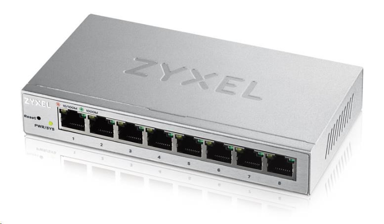 Levně Zyxel GS1200-8 8-port Desktop Gigabit Web Smart switch