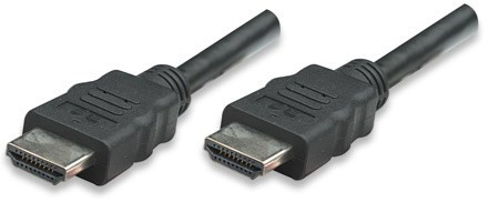 Levně MANHATTAN kabel HDMI s Ethernetem, HEC, ARC, 3D, 4K, stíněný, 3m, Black