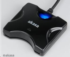 Levně AKASA čtečka karet AK-CR-03BKV2 externí, USB 2.0, podpora čipových karet electronic ID a SMART, černá