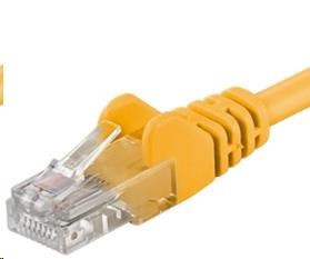 Levně PREMIUMCORD Patch kabel UTP RJ45-RJ45 CAT5e 0.25m žlutá