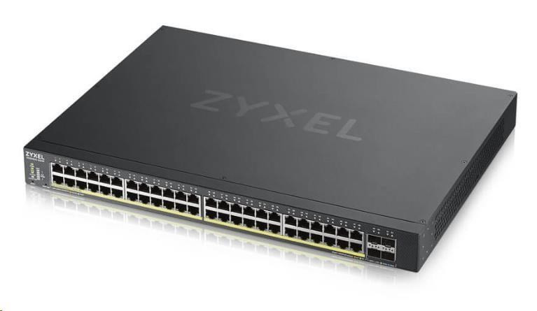 Zyxel XGS1930-52HP-EU0101F 52-port Smart Managed PoE Switch, 48x gigabit RJ45, 4x 10GbE SFP+, PoE budget 375W