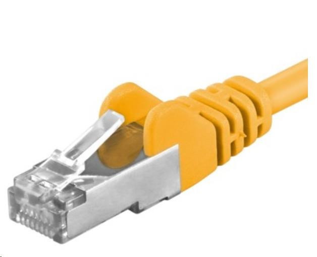 Levně PREMIUMCORD Patch kabel CAT6a S-FTP, RJ45-RJ45, AWG 26/7 0, 25m žlutá