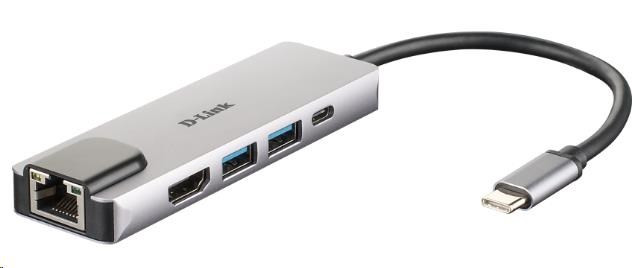 Levně D-Link DUB-M520 5-in-1 USB-C Hub with HDMI/Ethernet and Power Delivery
