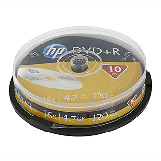 Levně HP DVD-R, DME00026-3, 4.7GB, 16x, cake box, 10-pack, bez možnosti potisku, 12cm, pro archivaci dat