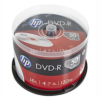 HP DVD-R, DME00025-3, 69316, 4.7GB, 16x, spindle, 50-pack, bez možnosti potisku, 12cm, pro archivaci dat