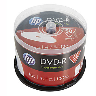 HP DVD-R, Printable, DME00025WIP-3, 4.7GB, 16x, spindle, 50-pack, 12cm, pro archivaci dat