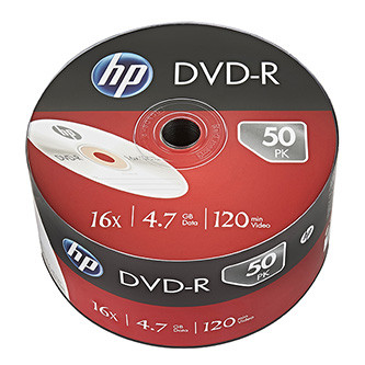 HP DVD-R, DME00070-3, 69303, 4.7GB, 16x, bulk, 50-pack, bez možnosti potisku, 12cm, pro archivaci dat