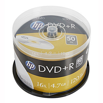 Levně HP DVD+R, DRE00026-3, 69319, 4.7GB, 16x, spindle, 50-pack, bez možnosti potisku, 12cm, pro archivaci dat