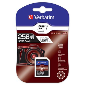 Levně Verbatim paměťová karta Secure Digital Card Premium U1, 256GB, SDXC, 44026, UHS-I U1 (Class 10)