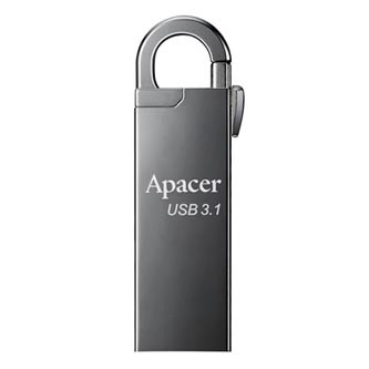 Levně Apacer USB flash disk, USB 3.0, 16GB, AH15A, stříbrný, AP16GAH15AA-1, USB A, s karabinkou