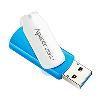 Levně Apacer USB flash disk, USB 3.0, 32GB, AH357, modrý, AP32GAH357U-1, USB A, s otočnou krytkou