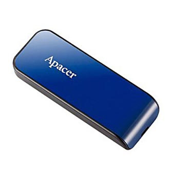 Levně Apacer USB flash disk, USB 2.0, 32GB, AH334, modrý, AP32GAH334U-1, USB A, s výsuvným konektorem