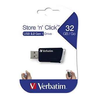 Levně Verbatim USB flash disk, USB 3.0, 32GB, Store N Click, černý, 49307, USB A, s výsuvným konektorem