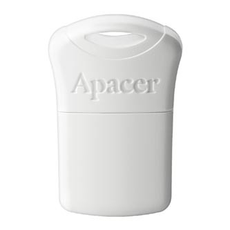 Levně Apacer USB flash disk, USB 2.0, 64GB, AH116, bílý, AP64GAH116W-1, USB A, s krytkou