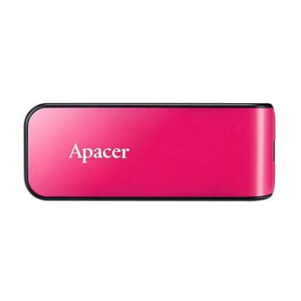 Levně Apacer USB flash disk, USB 2.0, 64GB, AH334, růžový, AP64GAH334P-1, USB A, s výsuvným konektorem