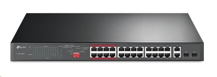 Levně TP-Link CCTV switch TL-SL1226P (24x100Mb/s, 2xGbE/2xSFP combo, 24xPoE+, 250W)