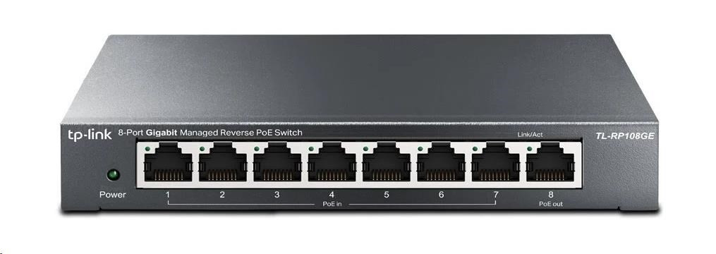 Levně TP-Link Easy Smart switch TL-RP108GE (7xGbE passive PoE-in, 1xGbE passive PoE-out)