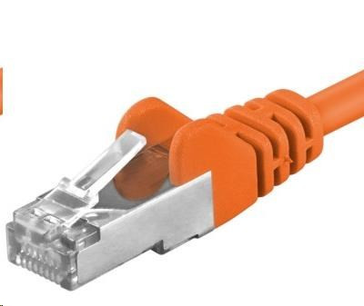 PREMIUMCORD Patch kabel CAT6a S-FTP, RJ45-RJ45, AWG 26/7 2m oranžová
