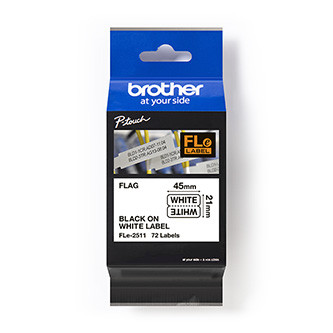 Levně Brother originální páska do tiskárny štítků, Brother, FLE-2511, černý tisk/bílý podklad, nelaminovaná, 21mm, 45mm x 10.5mm, 72ks