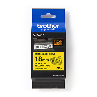 Levně Brother originální páska do tiskárny štítků, Brother, TZE-S641, černý tisk/žlutý podklad, laminovaná, 8m, 18mm, extrémně adhezivní