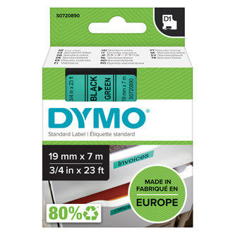 Levně Dymo originální páska do tiskárny štítků, Dymo, 45809, S0720890, černý tisk/zelený podklad, 7m, 19mm, D1