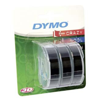 Levně Dymo originální páska do tiskárny štítků, Dymo, S0847730, černý podklad, 3m, 9mm, 3D, 1 blistr/3 ks