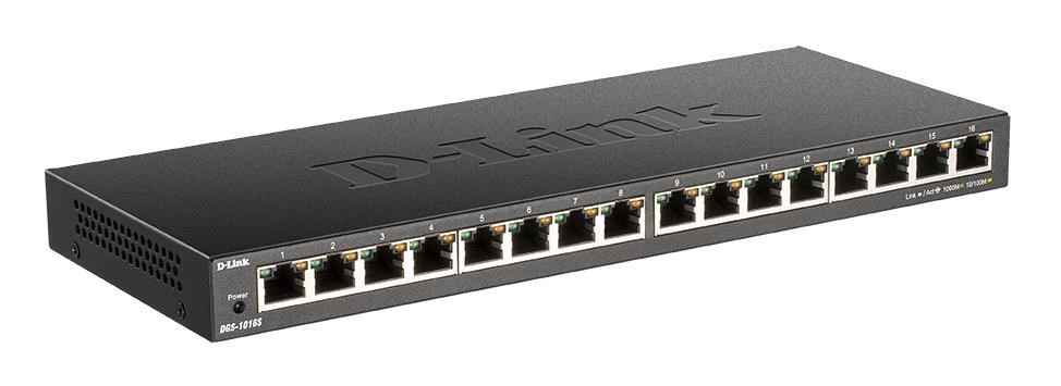 Levně D-Link DGS-1016S 16-port Gigabit Ethernet Switch, fanless