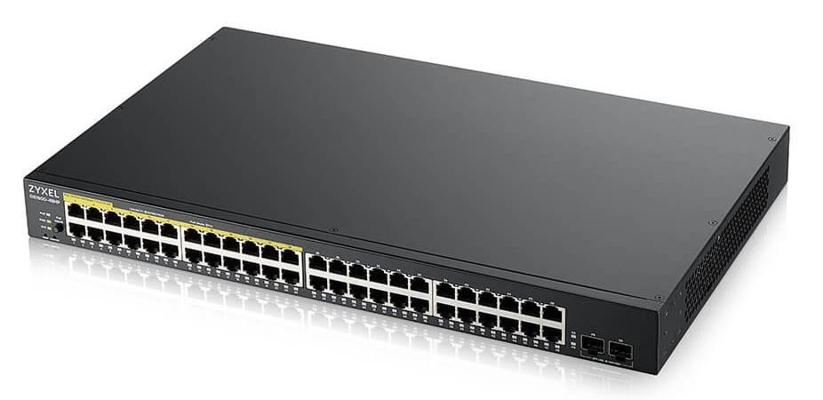 Levně Zyxel GS1900-48HP v2 50-port Gigabit Web Smart PoE switch, 48x gigabit RJ45 (z toho 24x PoE), 2x SFP, PoE budget 170W