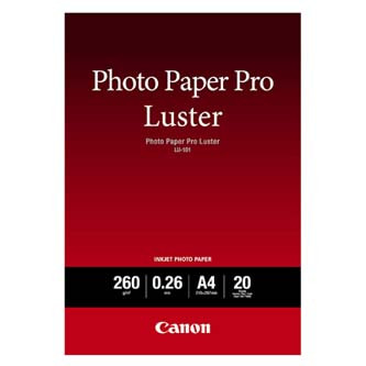 Levně Canon Photo Paper Pro Luster, LU-101, foto papír, lesklý, 6211B006, bílý, A4, 260 g/m2, 20 ks, inkoustový