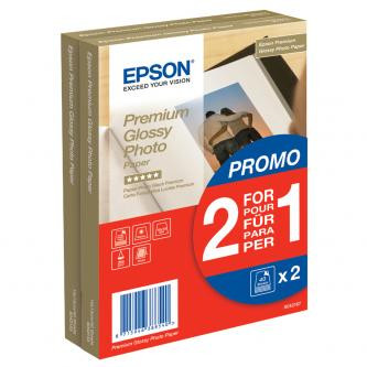 Epson Premium Glossy Photo Paper, C13S042167, foto papír, promo 1+1 zdarma typ lesklý, bílý, 10x15cm, 4x6", 255 g/m2, 2x40 ks, ink