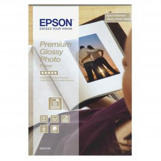 Levně Epson Premium Glossy Photo Paper, C13S042153, foto papír, lesklý, bílý, Stylus Color, Photo, Pro, 10x15cm, 4x6", 255 g/m2, 40 ks,