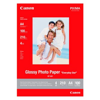 Levně Canon Photo paper Glossy, GP-501, foto papír, lesklý, GP501 A4 typ 0775B001, bílý, A4, 200 g/m2, 100 ks, inkoustový