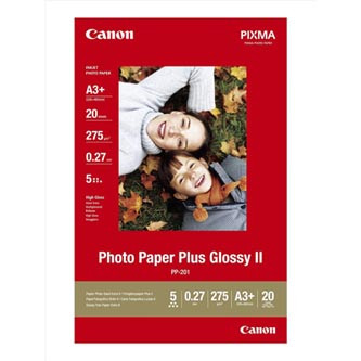 Levně Canon Photo Paper Plus Glossy, PP-201 A3+, foto papír, lesklý, 2311B021, bílý, A3+, 13x19", 275 g/m2, 20 ks, inkoustový
