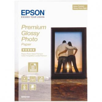 Epson Premium Glossy Photo Paper, C13S042154, foto papír, lesklý, bílý, Stylus Color, Photo, Pro, 13x18cm, 5x7", 255 g/m2, 30 ks,