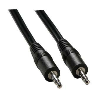 Levně Audio kabel Jack (3.5mm) samec - Jack (3.5mm) samec, 1.5m, černý, Logo