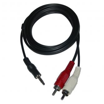 Levně Audio kabel Jack (3.5mm) samec - 2x CINCH samec, 1.5m, černá