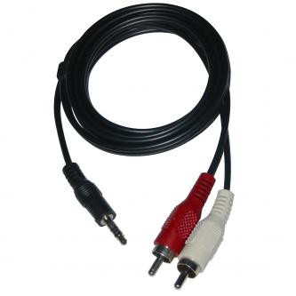 Levně Audio kabel Jack (3.5mm) samec - 2x CINCH samec, 3m, černý