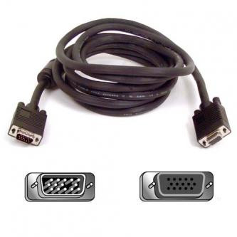 Levně Prodlužovací video kabel SVGA (D-sub) samec - SVGA (D-sub) samice, 15m, stíněný, černý